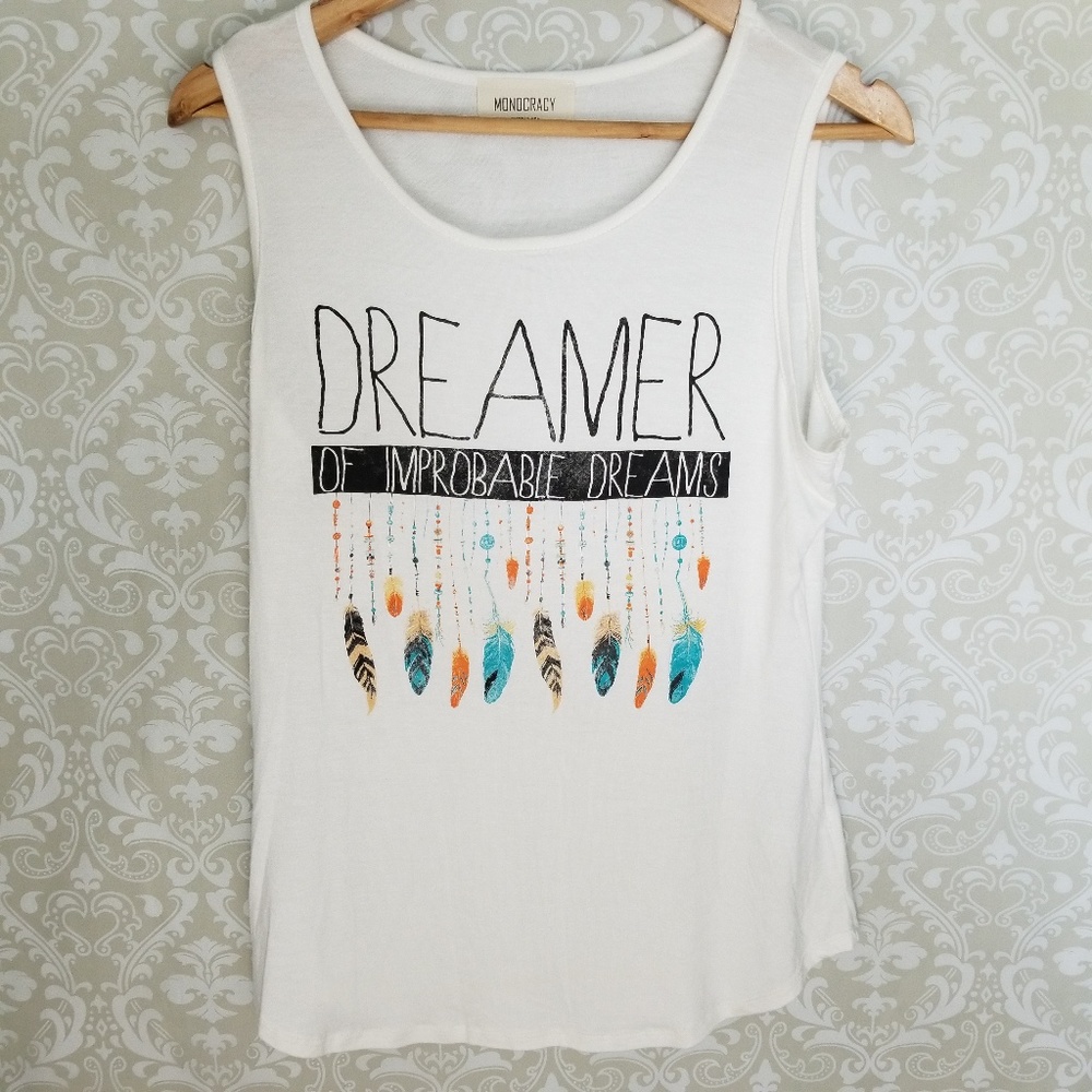Monocracy sleeveless Dreamer tee sz L